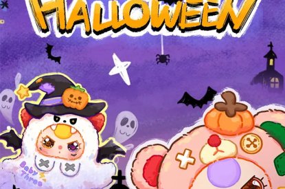 Baby Three 400% Halloween Limited Set(White&Orange) Plush Series Lucky Bag（Babythree Official）