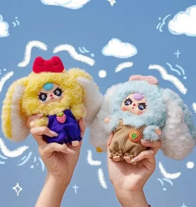 Baby Three Macaron Little Rabbit V2 Plush Toy Doll Blindbox