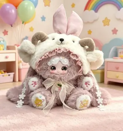 Guoguo'Starry Crimson Daydreaming Rabbit  800% Series Plush Toy Dolls